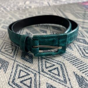 Teal Snakeskin-Texture Women's Belt